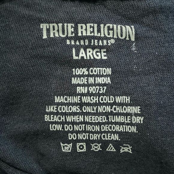 True Religion Dark Blue Foil Logo T-Shirt Large - Picture 4 of 5
